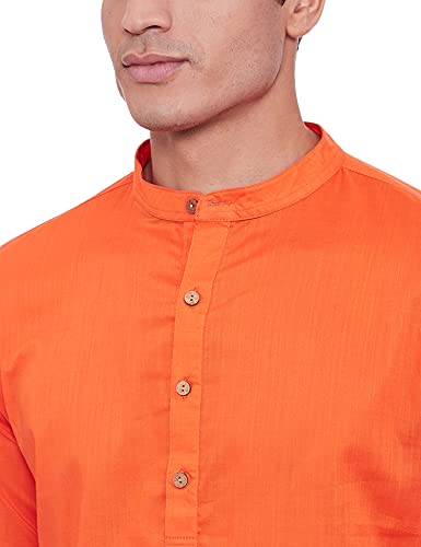 Image of Amazon Brand - Symbol Men's Cotton Solid Long Kurta Pyjama Set (2pcs)