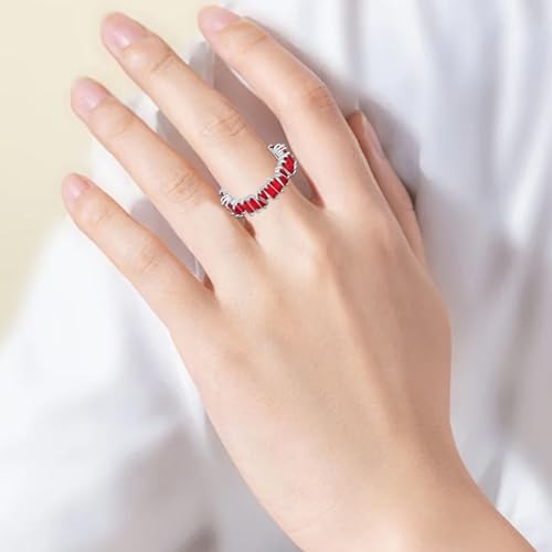 14K Gold Plated Ring for Women Fashion 5mm Stackable Oval Cubic Zirconia Eternity Rings Jewelry Birthday Gift for her4