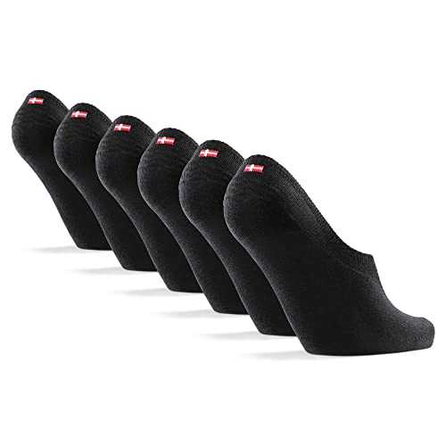 Preisvergleich Produktbild DANISH ENDURANCE Unsichtbare Sneaker Socken 6 Paare (Schwarz, EU 35-38)