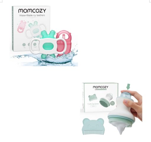 Image of Momcozy Baby Teether Toys and Cradle Cap Brush