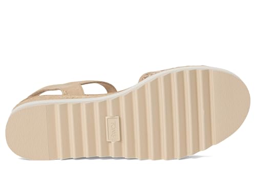Image of TOMS Women's Diana Wedge Heel Sandal, Leather Upper, Rope-Wrapped Midsole, Adjustable Strap, Buckle, OrthoLite Insole