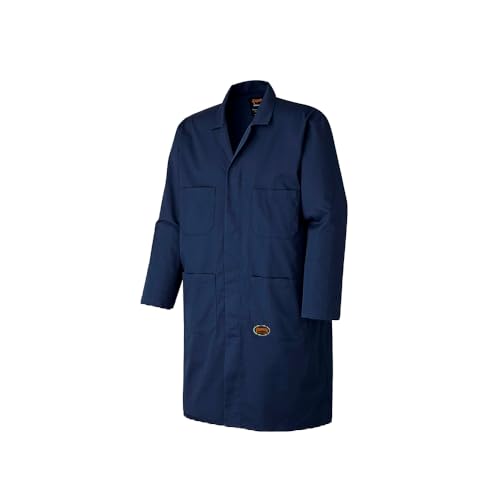Pioneer Shop & Garage Work Coat - Multi Pocket - Action Back - Snap Double Placket Closure - Navy