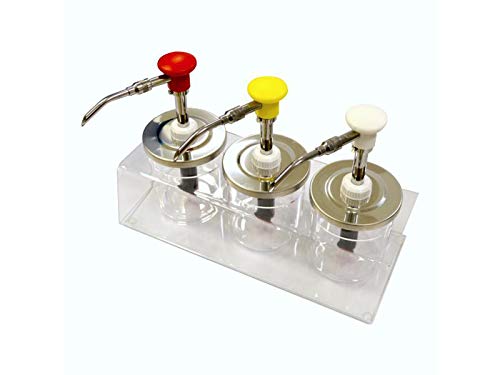 HOVICON SET 3 pz. RIEMPITRICE A LEVA INOX PER SALSE CON CONTENITORE IN PLEXIGLAS capacità lt.0,95