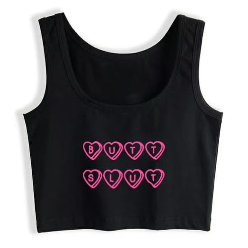 Butt Slut Heart T-Shirt Inappropriate Mature Sexual Humor Anal Sex Lover Crop top Black