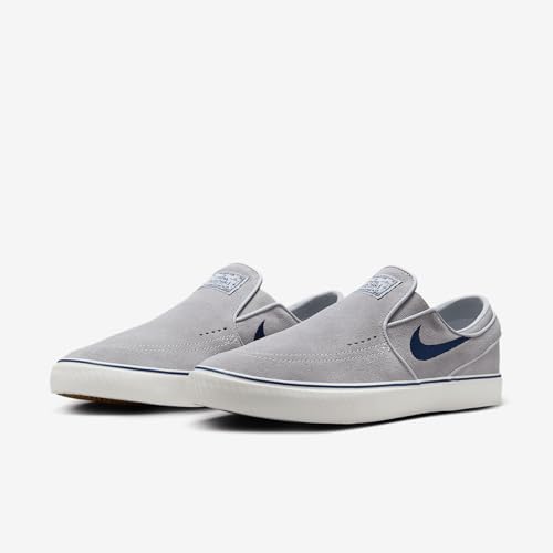 Nike SB Janoski+ Slip Skate Shoes (FN5893-002, Wolf Grey/Wolf Grey/Summit White/Navy)2