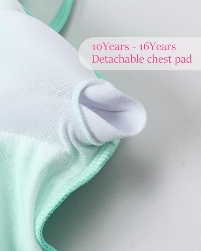 Image of Girls Swimsuits One Piece Bathing Suits for Girl Swimsuit Kids with Adjustable Straps Girls' Swimwear 6-14Y Yizuoding007