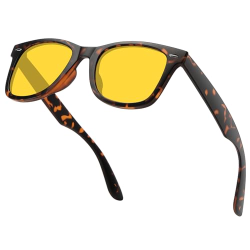 MEETSUN Polarized Sunglasses for Men Women Classic Retro Square Driving Sun Glasses UV Protection Matte Leopard Night Vision