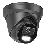 Picture of Anpviz 4K PoE IP Camera Outdoor, 8MP Wired Turret Security Camera, Human Vehicle Detection, 2.8mm Lens, Smart Color Night Vision, Full Metal, Built-in Mic, IP67 Waterproof, Black, IPC-D3083BD-S-N