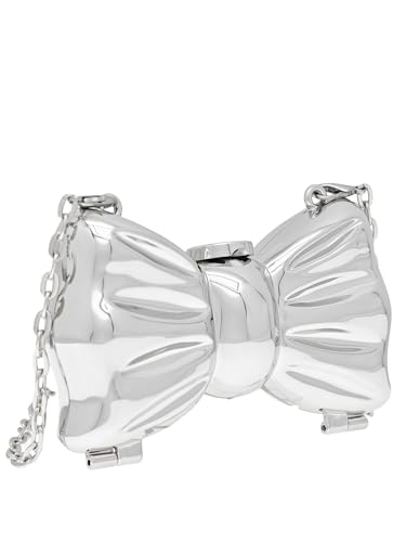 Women's Bow Acrylic Clutch Purses Mini Metallic Handbag Evening Wedding Party Crossbody Bag With Chain2