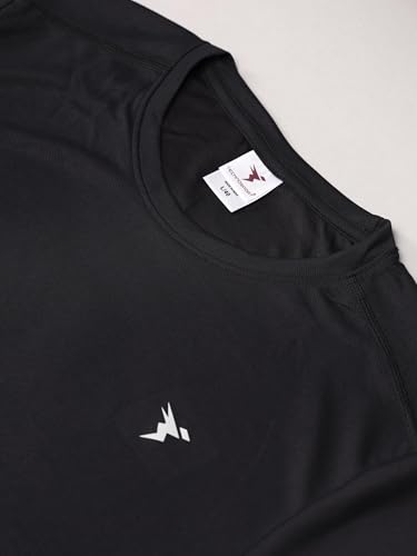 Image of TECHNOSPORT Men's Slim Fit Polyester Activewear Sports T-Shirt with Moisture-Wicking Comfort for Workout, Running & Gym