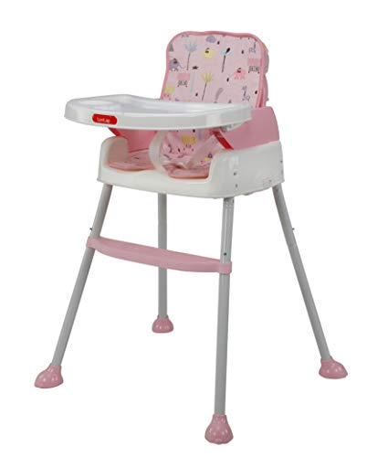 Image of Luvlap 4 in 1 Convertible Baby High Chair Cum Booster Seat (Pink)