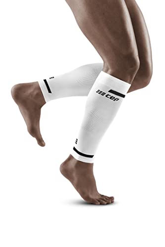 CEP - THE RUN COMPRESSION CALF SLEEVES für Herren | Stulpen für die Beine | Kompressionsstulpen Herren in weiß zur effektiven Muskelaktivierung der Wade | Gr. V | XL