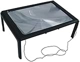 A4 página completa grande 3X escritorio manos libres gigante lupa plegable lupa para leer costura tejer con 4 luces LED