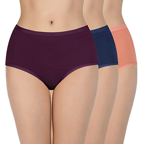 Image of Amante Solid Cotton Full Brief Panty Pack(Pack of 3)