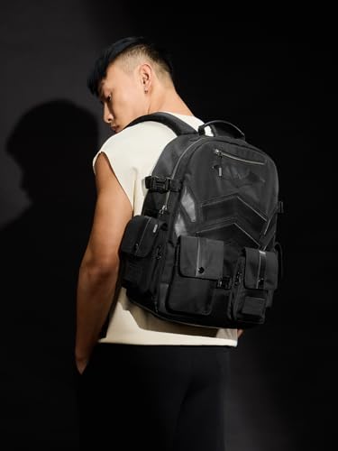 Image of The Souled Store Batman: Gotham Gear Backpack | Heavy Duty Water-Resistant Laptop Bag | Multi-Compartment Travel Rucksack for Men, Women & College Students | Official DC Comics Merchandise