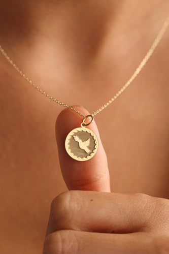 Pendentif pièce colombe LKBEADS et sa chaîne de 45,7 cm pour vos tenues - 2