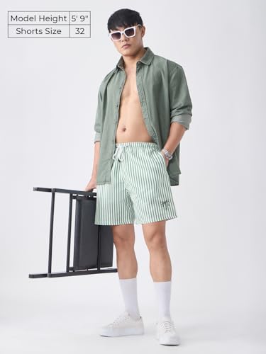 Image of The Souled Store Swin Shorts: Men and Boys Drawstring Waist Polyester Regular Fit Quick-Dry Lightweight Swim Shorts