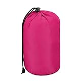 sourcing map Bolsa de nailon resistente al agua portátil con cordón para el polvo de 5.1 x 8.1 x 9.8 pulgadas, bolsa seca ultraligera para camping, senderismo, mochileros, viajes, color rojo rosa