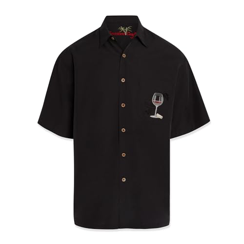 Bamboo Cay Men's Relax and Unwined Tropical Style Embroidered Camp Shirt2