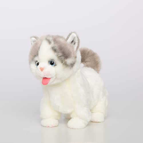 Interactive British Shorthair Blue Cat- Electronic Interactive Stuffed Animal Cat- Handmade Realistic Electronic Plush Cat- Companion Pet Gifts For Boy/Girl/Older Adults #TOP2