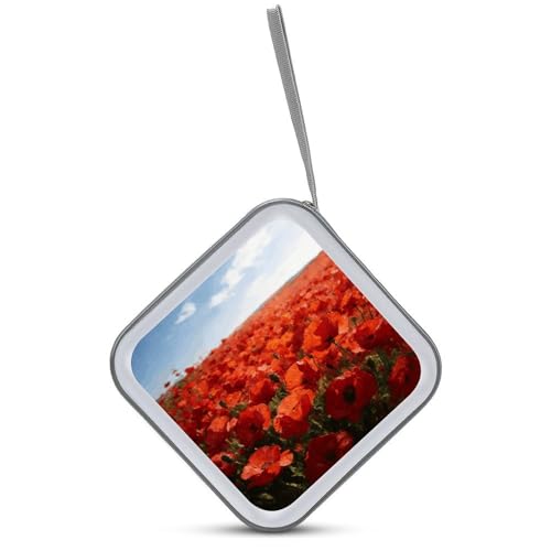 Funda para DVD de 40 unidades con estampado de amapolas rojas 4