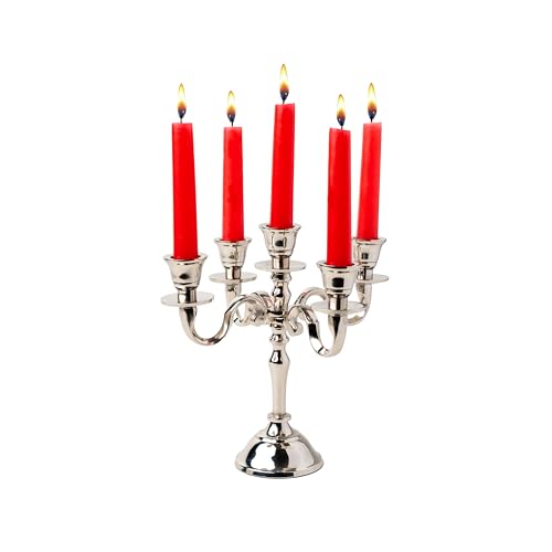 Rely+ 5 Arm Baby Candelabra Silver Glossy 8 Inch...