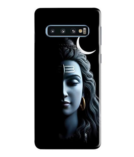 Image of Lord Shiva Half Face Printed Hard Back Case Cover Compatible for Samsung Galaxy S10 (Multicolor) - D1668