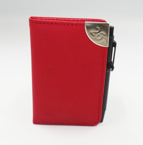 Sixstore 2026 Week to View A7 Mini Pocket Diary Soft Leather Feel 11 x 7cm Size Journal with Pen Red