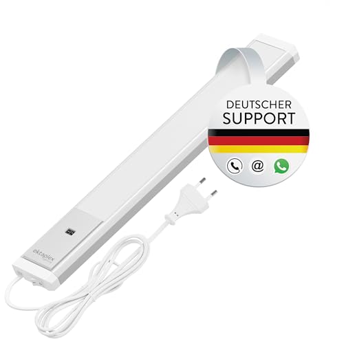 Oktaplex Riva Lampada da incasso a LED, piatta, dimmerabile, bianco caldo, 40 cm, illuminazione da cucina con sensore, 400 lm, lampada sottopensile, 6 W, 230 V, argento