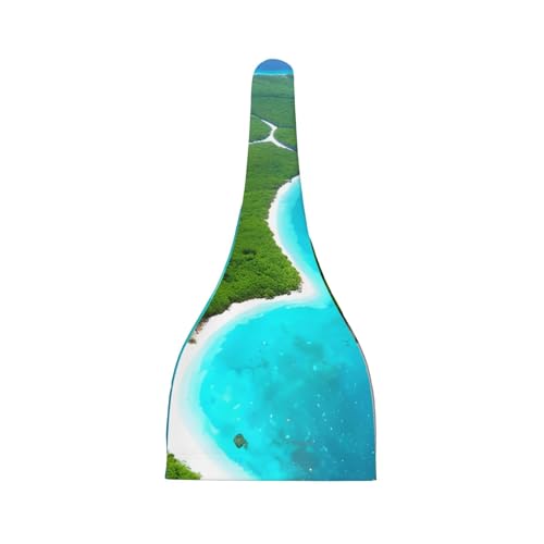 Newborn Baby Hat, an Island in The Ocean Print Soft Top Knot Beanie Cap, Cute Baby Headwear for 0-6 Months Black2