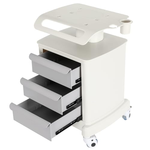 Mobile Ultrasound Trolley Cart Portable Ultrasound Imaging Scanner Vehicle Medical Beauty Storage Cart 110LBS Load with 4 Wheels 2 Brake for Hospital Office Bedroom Medical Clinic