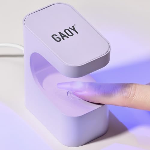 GAOY Mini UV Light for Gel Nails, Small Curing Light with 2 Timers, U-Shaped LED Nail Lamp for Fast Curing, Purple