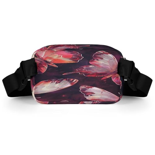 Sac banane rouge foncé léger sangle réglable anti ballottement - 4