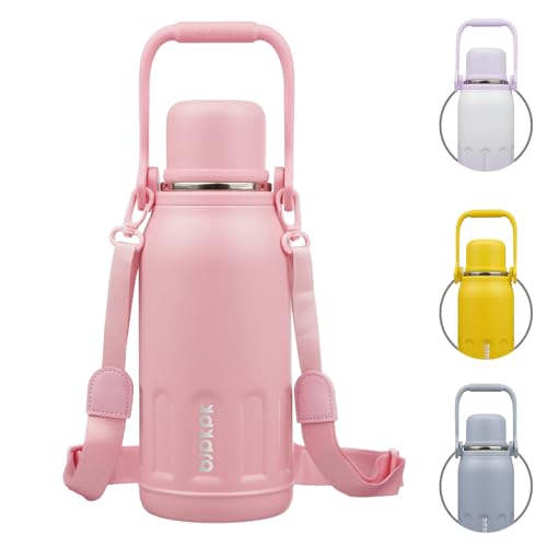 Image of BJPKPK Stainless Steel Insulated Bottle with Handle & Strap, 40oz