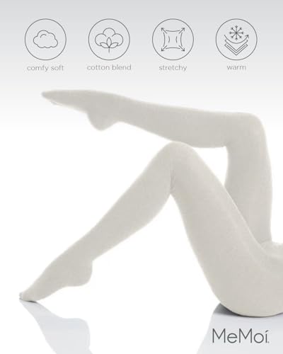 Image of MeMoi Brooklyn Flat Knit Cotton Tights for Women, Cozy and Stretchy Soft Sweater Tights - Sizes XS to 5x-6x