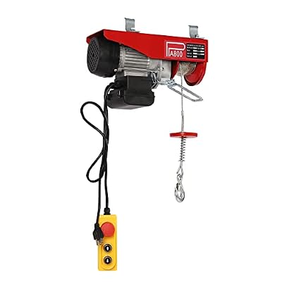 Electric Hoist 110V with Remote Control | 1763lbs Electric Winch | Single/Double Slings | Ideal for Factories, Warehouses, Construction Sites, and Mines