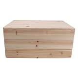 INOOMP Scatole impilabili rustiche, cestini organizer in legno con