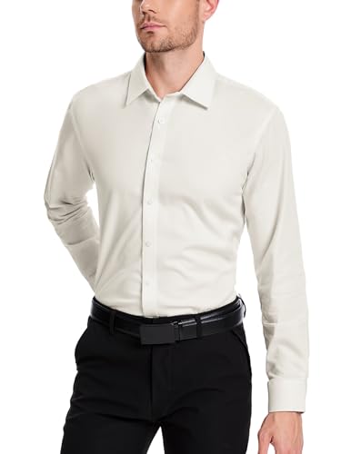 Men’s Dress Shirt Stretch Stain Shield Button Down Shirt Long Sleeve Button Up Shirt4