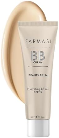 FARMASi Make Up BB Cream Beauty Balm, Full-Coverage Foundation, Concealer, Moisturizer BB Cream for All Skin Types, 1 fl. oz. / 30 ml (Light)