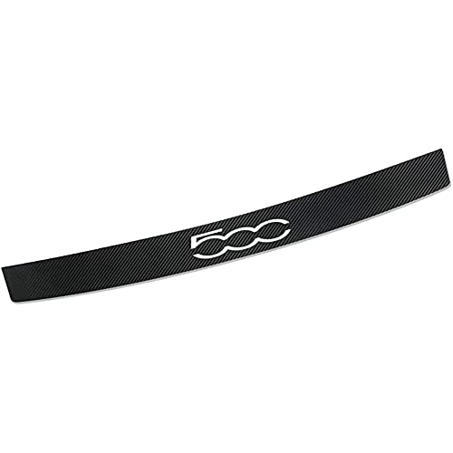 JCXTCMN 1 × Coffre Auto Protéger Fibre Carbone avec Drapeau, pour Fiat 500 Accessoires Décoration Plaque Seuil Tronc Protection des Pare Chocs Cover
