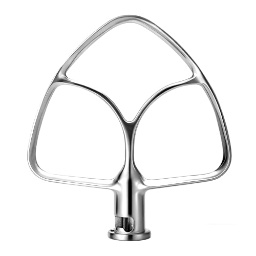 Flat Beater for KitchenAid 4.5qt-5qt Tilt-Head Stand Mixer,Stainless Steel Paddle Attachments Fits for K45SS, KSM75, KSM90, KSM110, KSM125, KSM150, Dishwasher Safe, Heavy Duty, No Residue