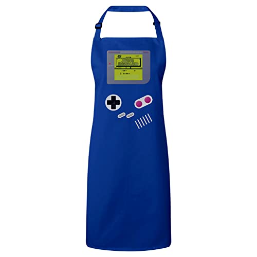 Tablier cuisine bleu jeux vidéo rétro de console portable des années 1990