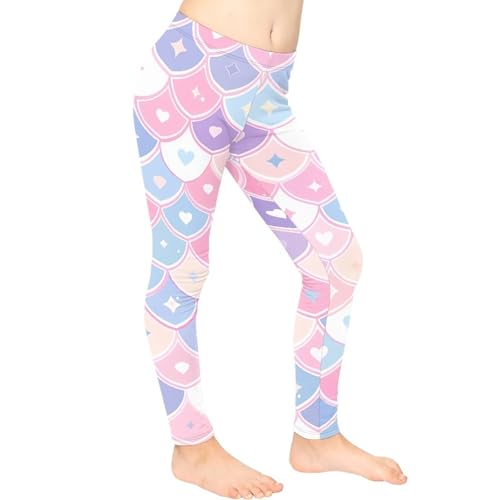 Girls Leggings Stretch High Waist Long Leggings Casual Comfy Running Active Athletic Tights 4-13 Years3