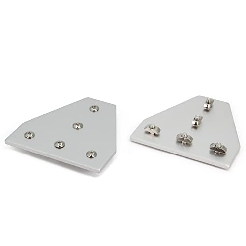 Zeberoxyz 8PCS/Kit Silver T Shape Corner Bracket Plate with Screws and T-Nuts - Image 2