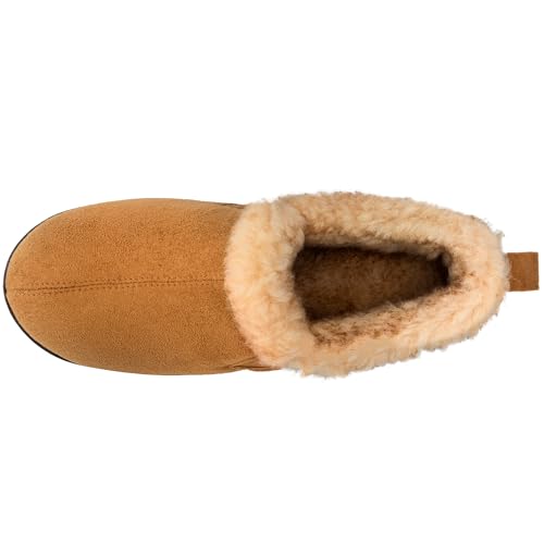 Image of Zizor Men's Warm Slippers Suede Memory Foam Loafer House Shoes