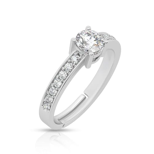 Image of ANAYRA Isla Sterling Silver Ring for Women & Girls, Stylish Anti Tarnish 925 Sterling Silver Jewellery for Women for Daily Use, Hallmark Certified, Valentine Gift for Girlfriend & Wife