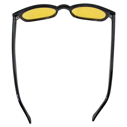 Pacific Coast The Original KD's Biker Shades Sunglasses By PCSUN. Black Frame w/Yellow Lenses4