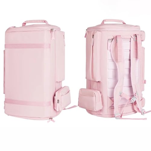 KK-GAL 55L Large Padded Ski Backpack, Travel Backpack for Skiing Gear, Professional Ski Boot Bag, Water-Resistant Backpack for Skiing, Ski Gear Bag Backpacks for Boots & Snowboard,Pink