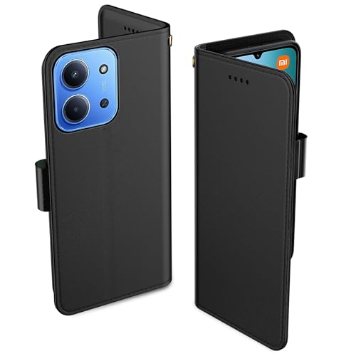 Aiziki Funda para Xiaomi Redmi 15C 4G/5G/Xiaomi Poco C85, Funda Protectora De Cuero De PU De Primera Calidad [Bolsa De Billetera] [Cierre Magnético] - Negro