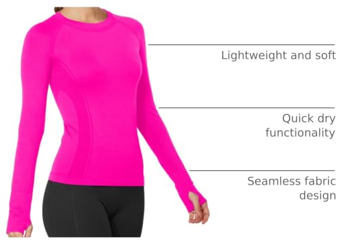 Image of MathCat Workout Shirts for Women Long Sleeve, Workout Tops for Women, Quick Dry Gym Athletic Tops,Seamless Yoga Shirts XS-XL
